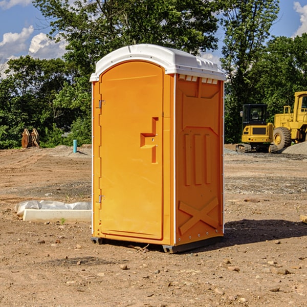 how often are the porta potties cleaned and serviced during a rental period in Dale